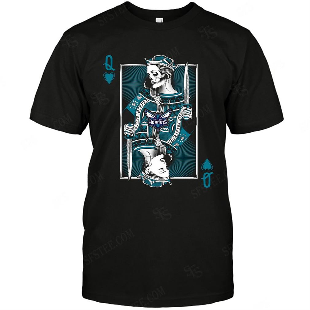 Nba Charlotte Hornets Queen Card Poker T-shirt Hoodie Tank Top Size Up To 5xl