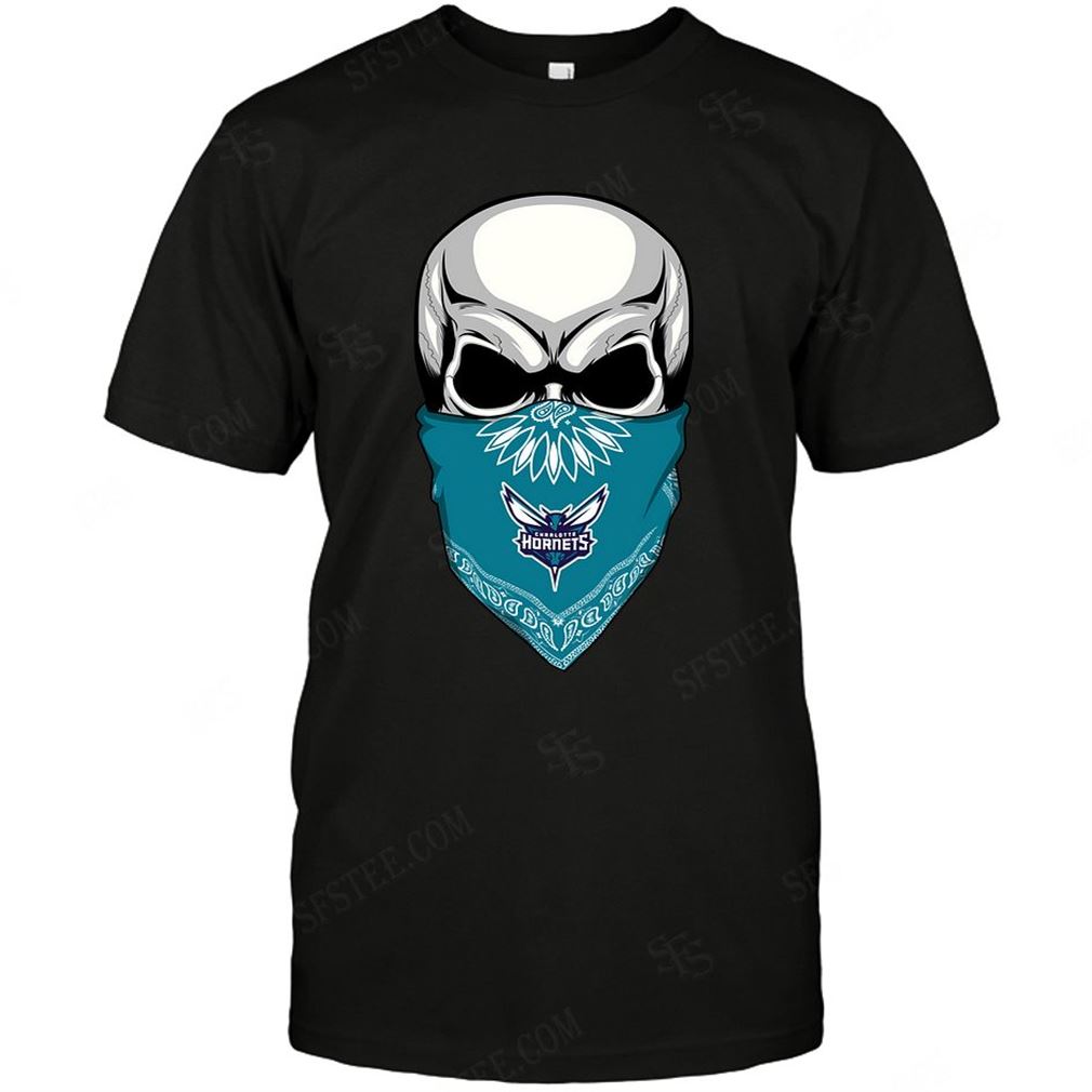 Nba Charlotte Hornets Skull Rock With Mask T-shirt Hoodie Tank Top Size Up To 5xl