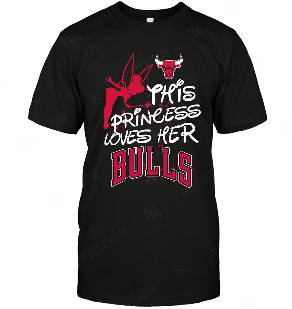 Nba Chicago Bulls Fairy Disney This Princess Loves Her Team T-shirt Hoodie Vneck Size Up To 5xl