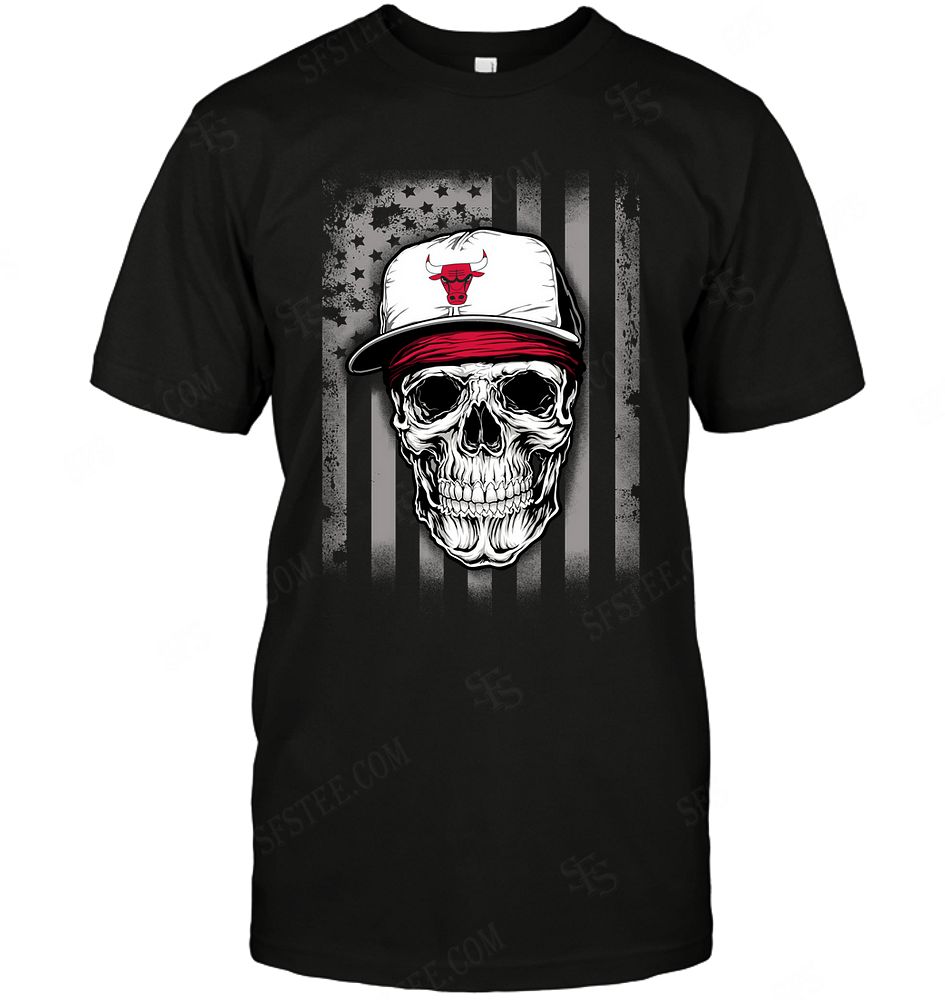 Nba Chicago Bulls Skull Rock With Hat T-shirt Hoodie Vneck Size Up To 5xl