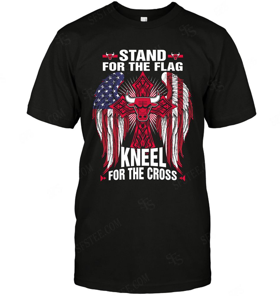 Nba Chicago Bulls Stand For The Flag Knee For The Cross Tshirt Size Up To 5xl