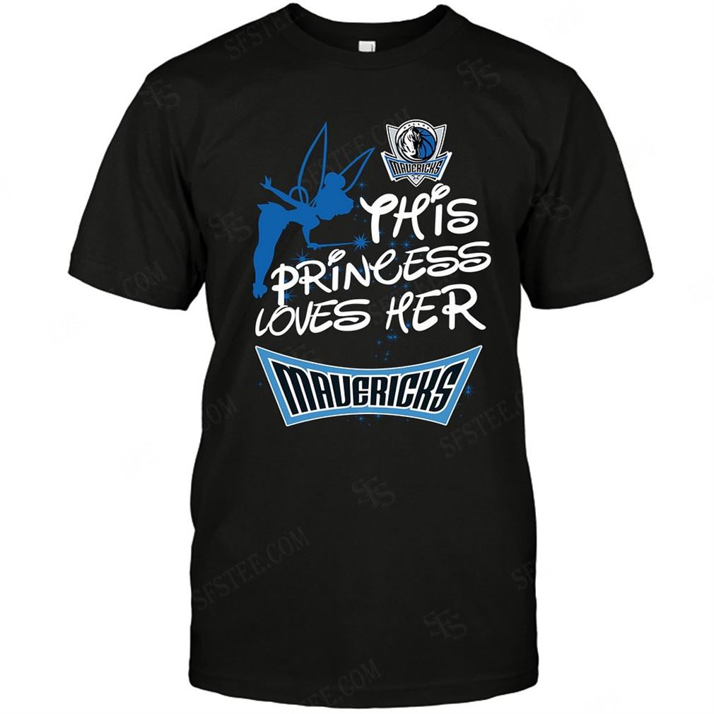 Nba Dallas Mavericks Fairy Disney This Princess Loves Her Team T-shirt Hoodie Tank Top Size Up To 5xl