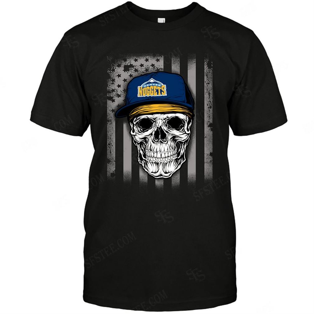 Nba Denver Nuggets Skull Rock With Hat T Shirt Hoodie Tank Top Size Up To 5xl