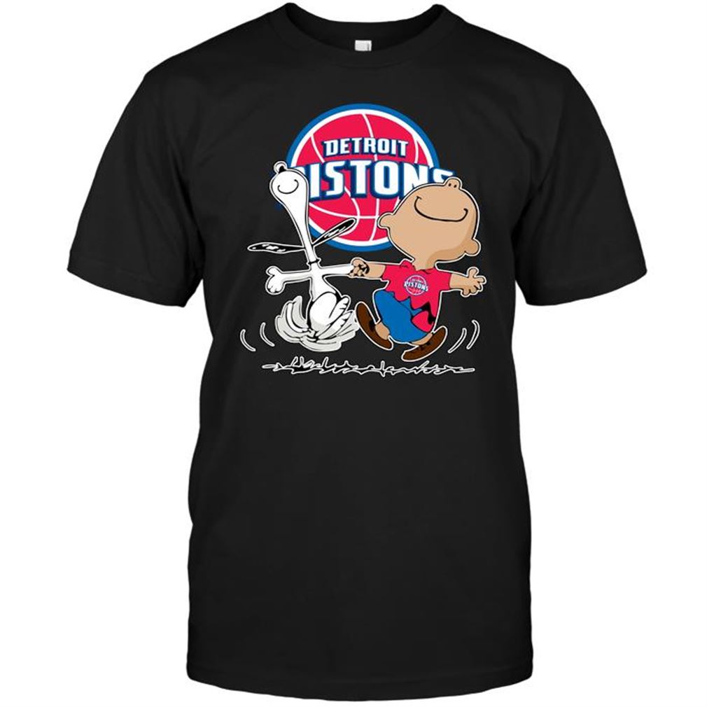 Nba Detroit Pistons Charlie Brown Snoopy Detroit Pistons Tshirt Hoodie Vneck Size Up To 5xl