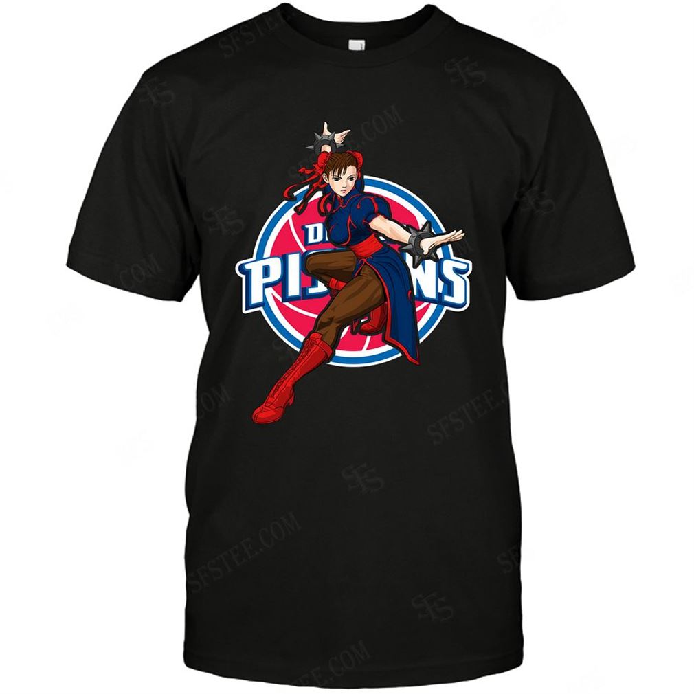 Nba Detroit Pistons Chun Li Nintendo Street Fighter T Shirts Hoodie Vneck Size Up To 5xl