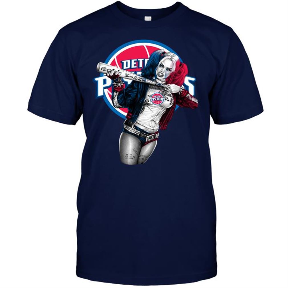 Nba Detroit Pistons Harley Quinn Detroit Pistons Tshirt Hoodie Vneck Size Up To 5xl