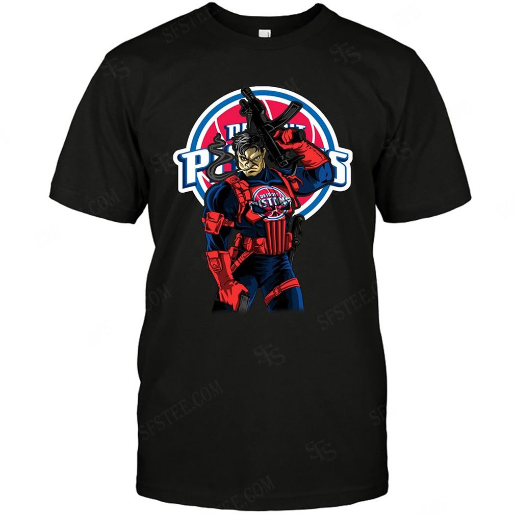 Nba Detroit Pistons Punisher Dc Marvel Jersey Superhero Avenger T Shirt Hoodie Vneck Size Up To 5xl