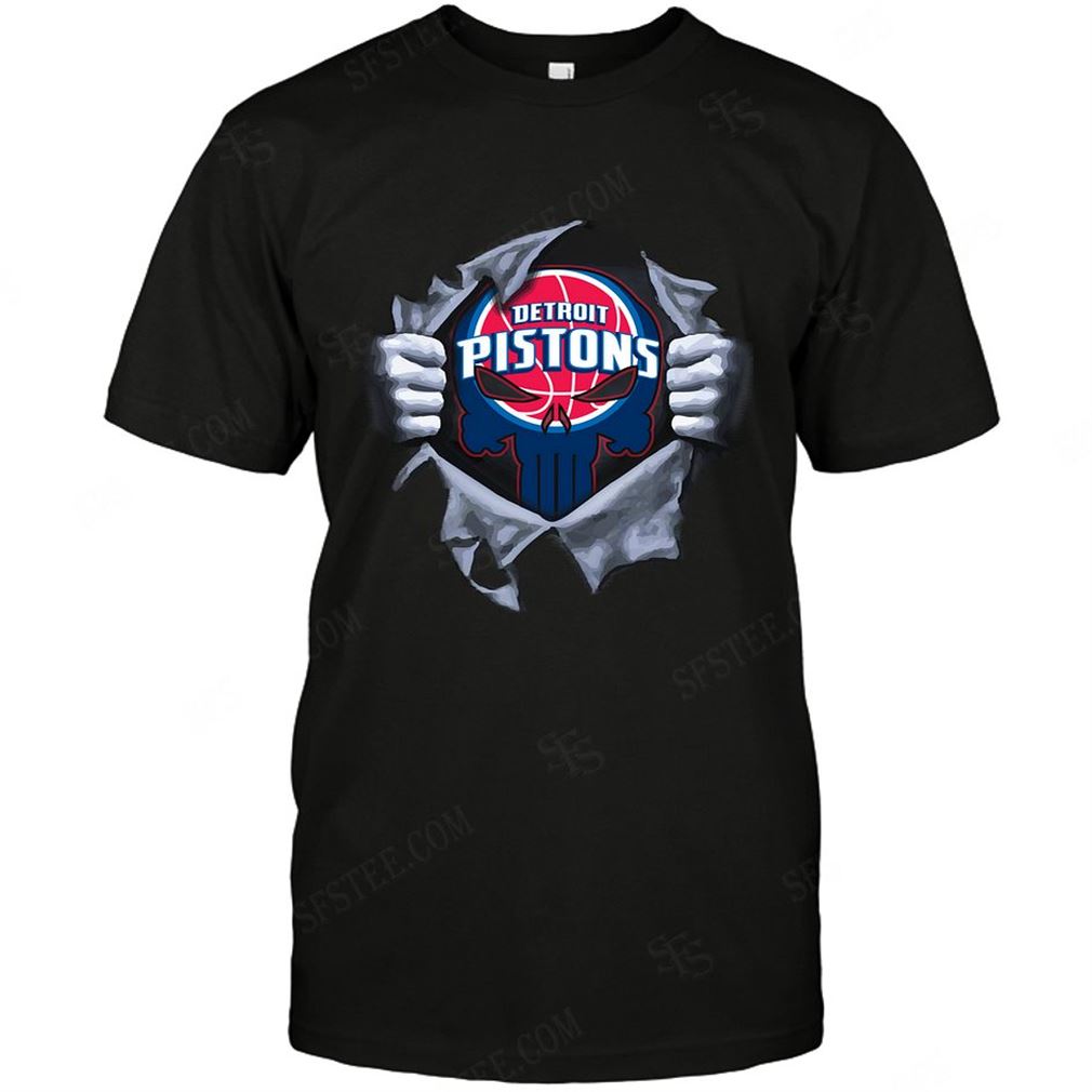 Nba Detroit Pistons Punisher Logo Dc Marvel Jersey Superhero Avenger T Shirts Hoodie Vneck Size Up To 5xl