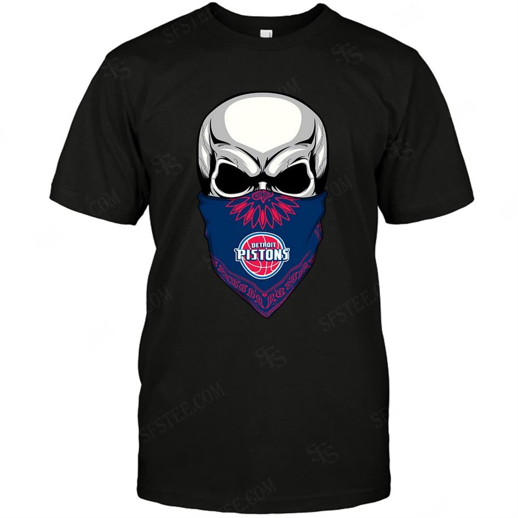 Nba Detroit Pistons Skull Rock With Mask T Shirts Hoodie Vneck Size Up To 5xl