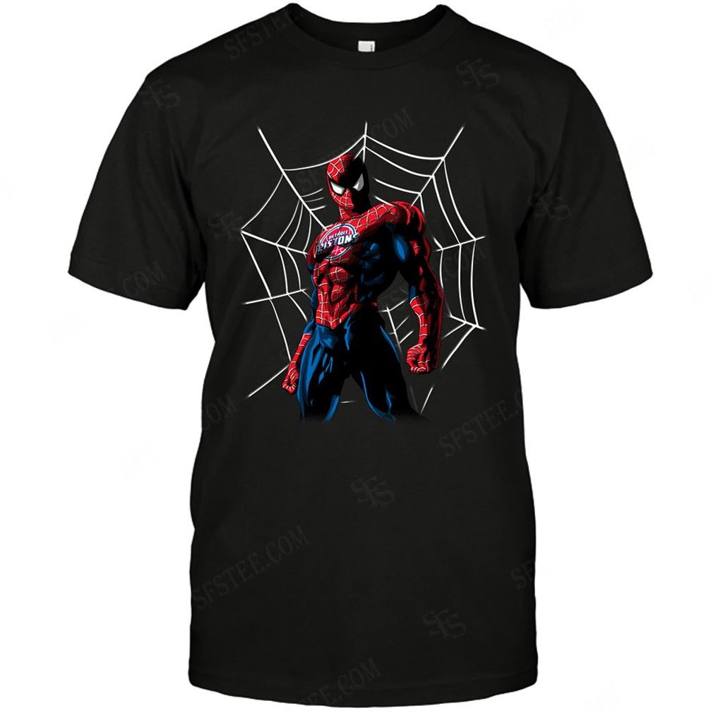 Nba Detroit Pistons Spider Man Dc Marvel Jersey Superhero Avenger T Shirt Hoodie Vneck Size Up To 5xl