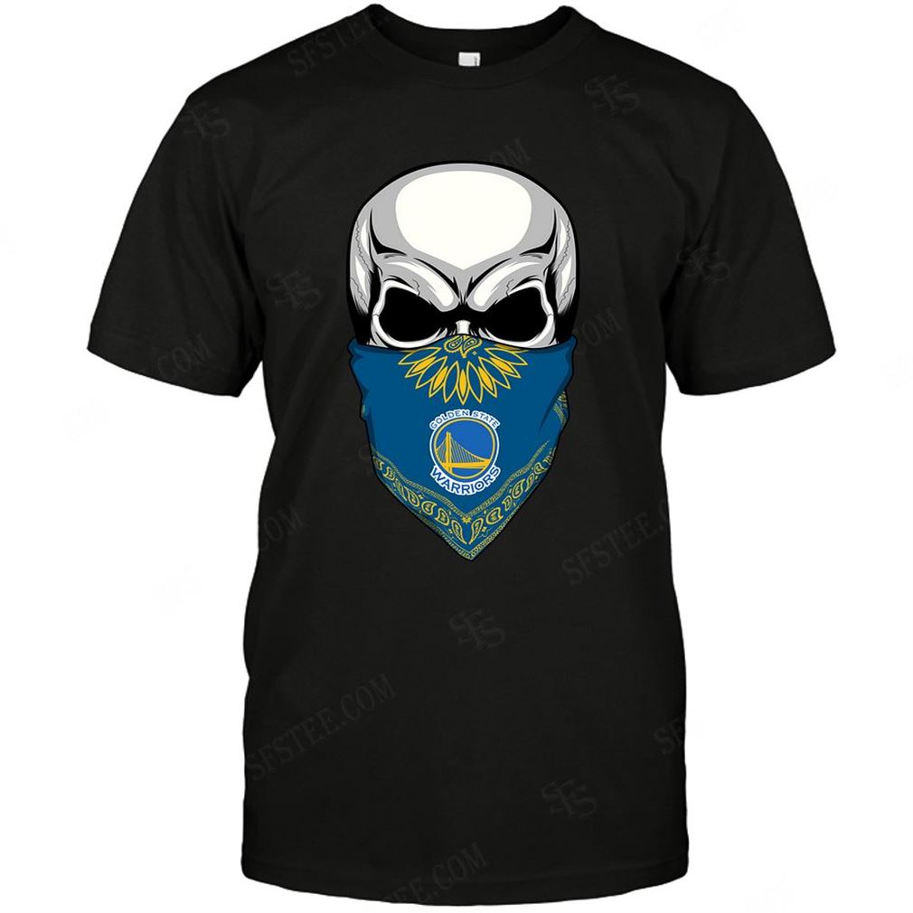 Nba Golden State Warriors Skull Rock With Mask T Shirts Hoodie Tank Top Size Up To 5xl