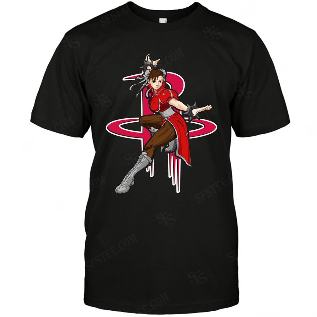 Nba Houston Rockets Chun Li Nintendo Street Fighter Shirts Hoodie V-neck Size Up To 5xl