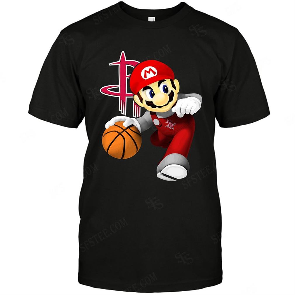 Nba Houston Rockets Mario Nintendo Tshirt Hoodie V-neck Size Up To 5xl