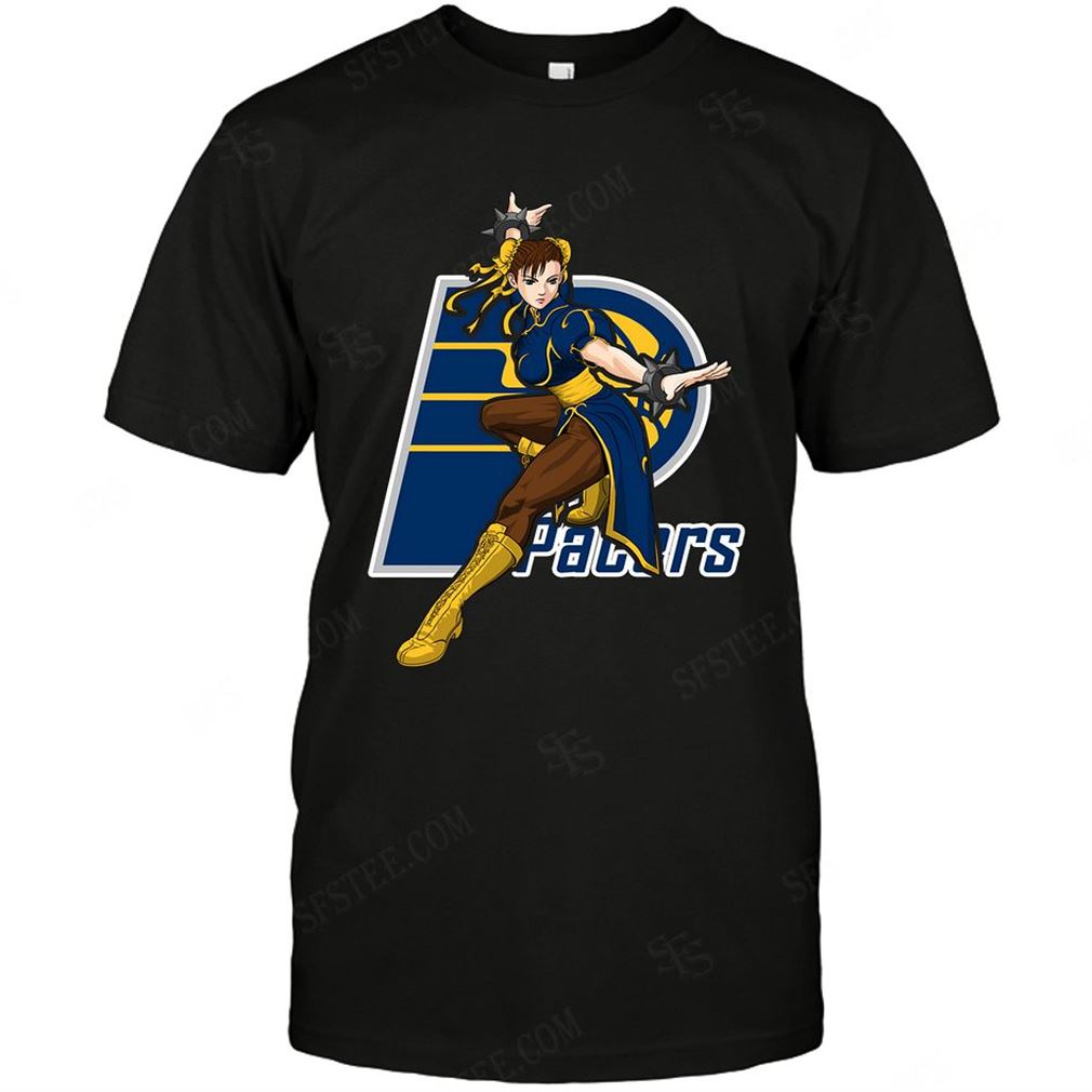 Nba Indiana Pacers Chun Li Nintendo Street Fighter T Shirt Hoodie Vneck Size Up To 5xl