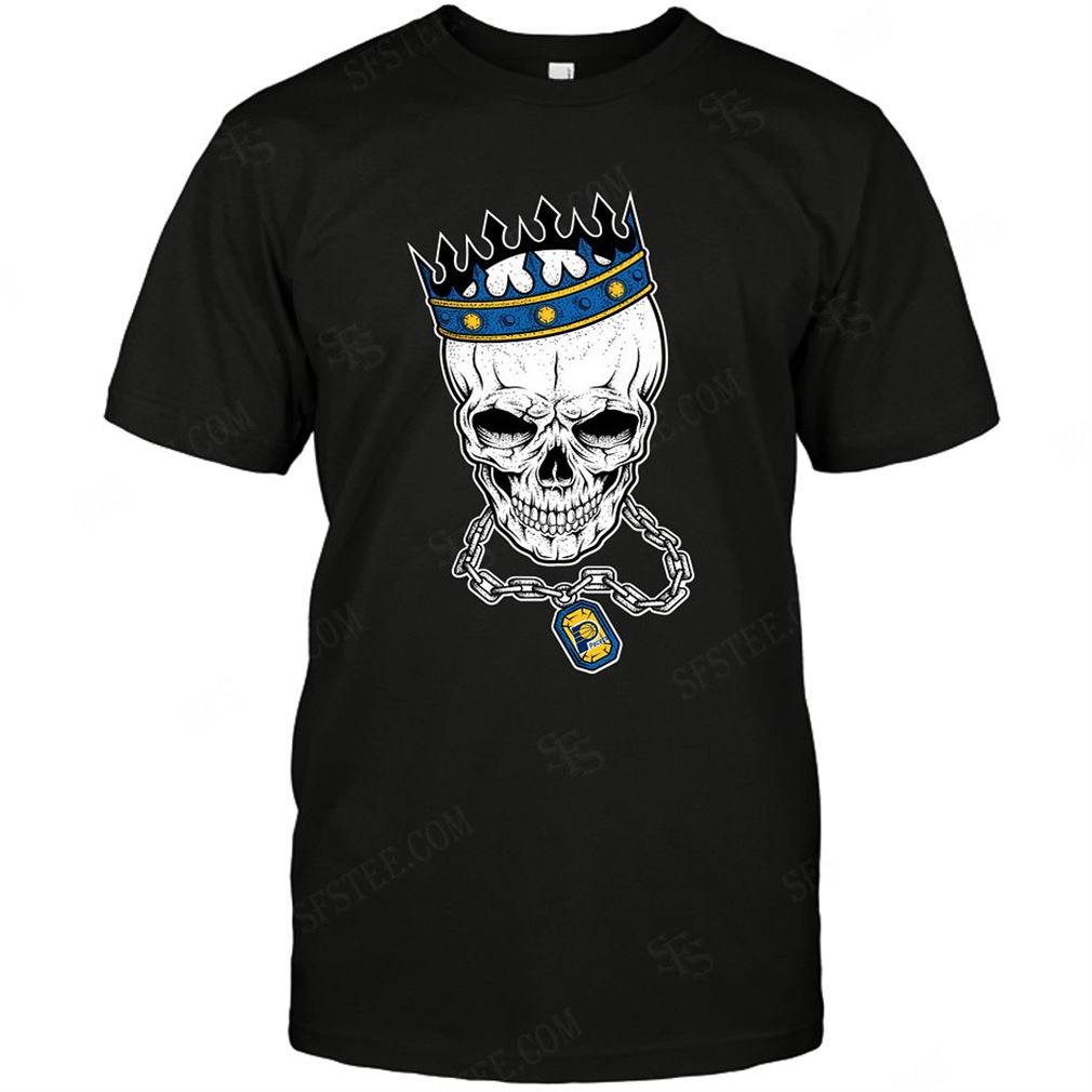 Nba Indiana Pacers Skull Rock With Crown T Shirt Hoodie Vneck Size Up To 5xl