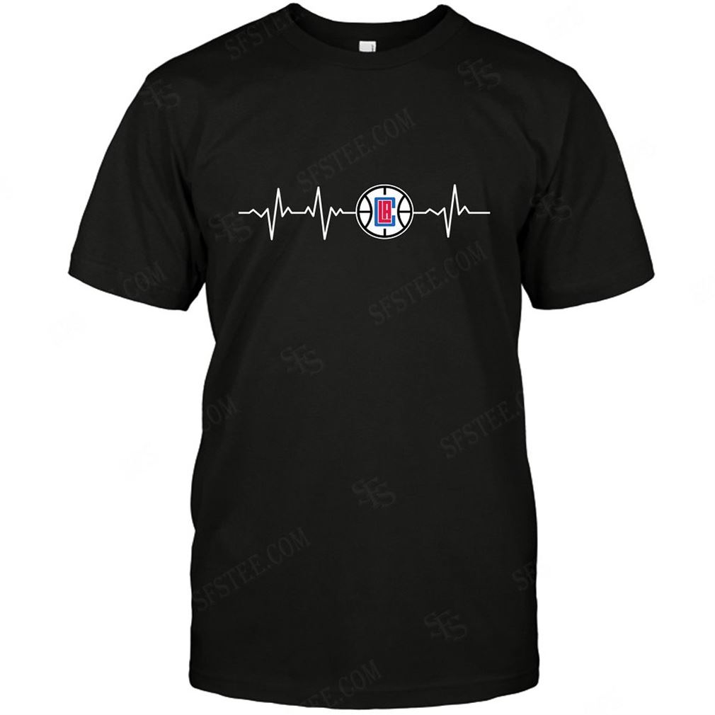 Nba Los Angeles Clippers Heartbeat With Logo T Shirts Up To 5xl