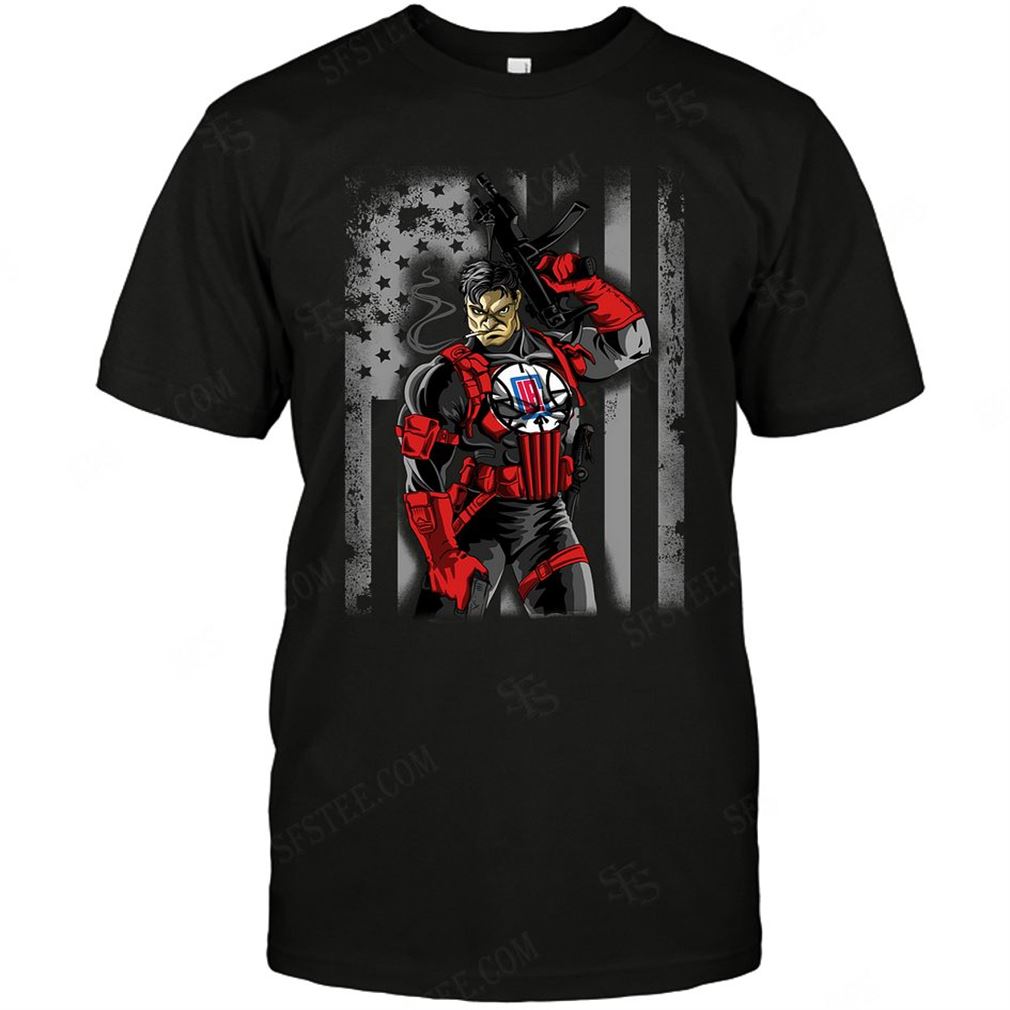 Nba Los Angeles Clippers Punisher Flag Dc Marvel Jersey Superhero Avenger Tshirt Up To 5xl