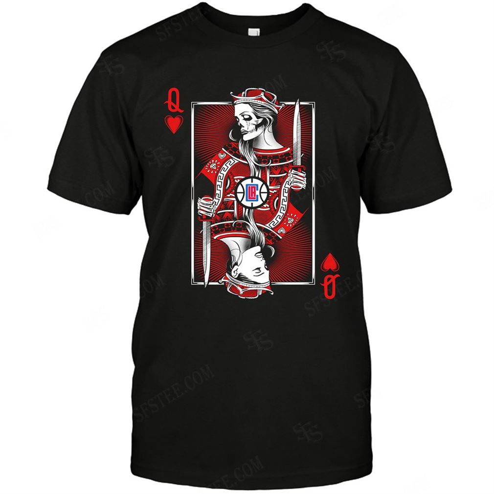 Nba Los Angeles Clippers Queen Card Poker T Shirt Up To 5xl