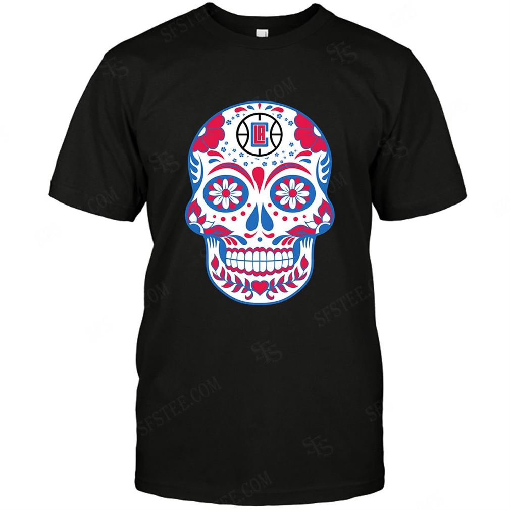 Nba Los Angeles Clippers Skull Rock With Flower Shirt Up To 5xl