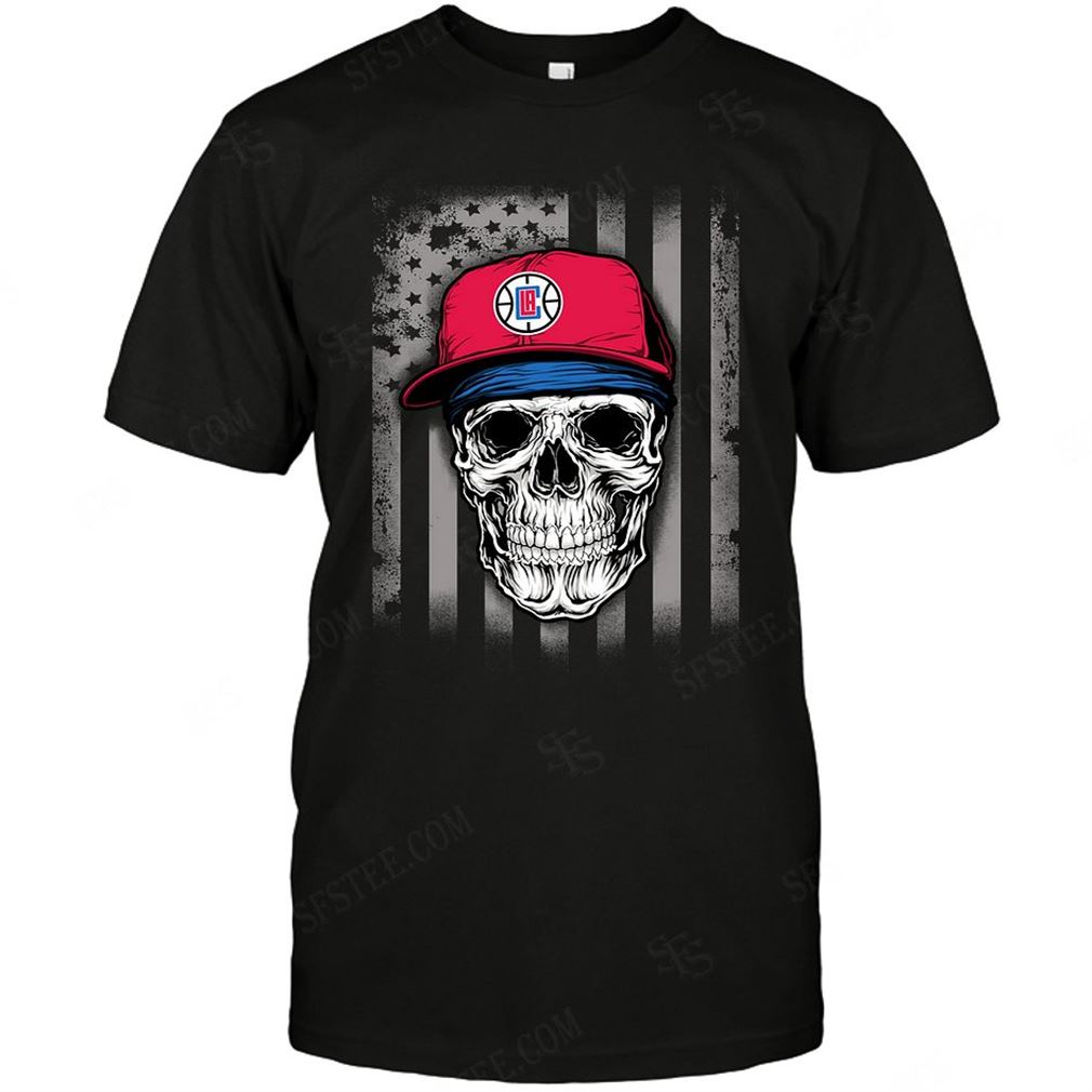 Nba Los Angeles Clippers Skull Rock With Hat Shirts Up To 5xl