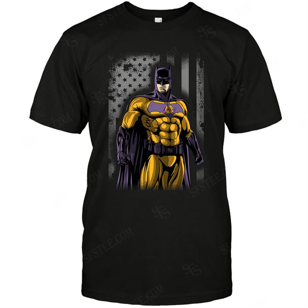 Nba Los Angeles Lakers Batman Flag Dc Marvel Jersey Superhero Avenger T Shirt Hoodie V-neck Size Up To 5xl