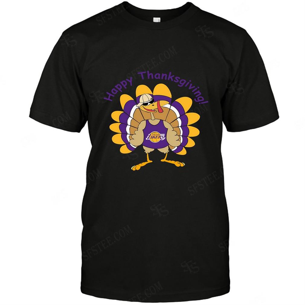 Nba Los Angeles Lakers Happy Thanksgiving Tee Hoodie V-neck Size Up To 5xl