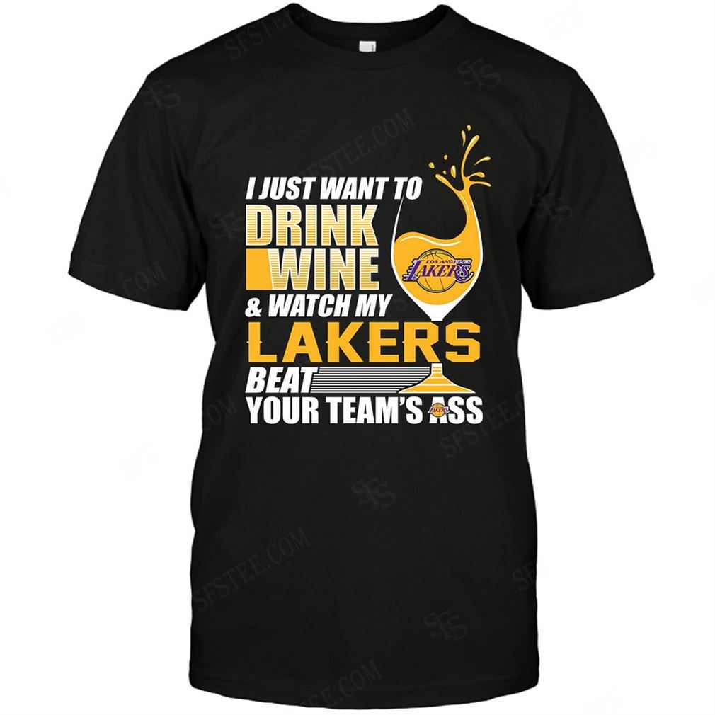 Nba Los Angeles Lakers I Just Want To Drink Wine Shirt Hoodie V-neck Size Up To 5xl