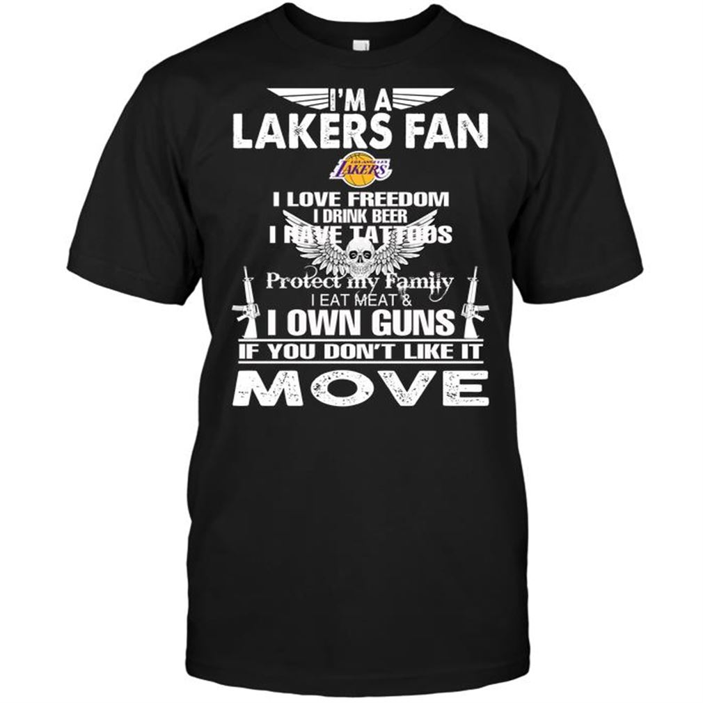 Nba Los Angeles Lakers Im A Los Angeles Lakers Fan I Love Freedom I Drink Beer I Have Tattoos T Shirts Hoodie V-neck Size Up To 5xl