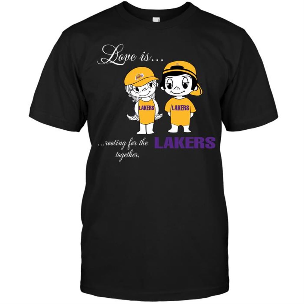 Nba Los Angeles Lakers Love Is Rooting For The Lakers Together Shirt Hoodie V-neck Size Up To 5xl