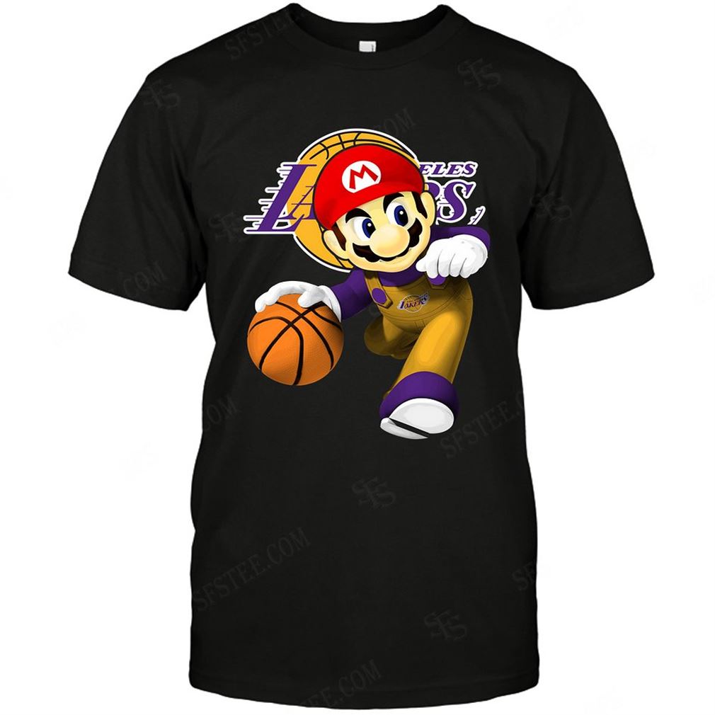 Nba Los Angeles Lakers Mario Nintendo Tee Hoodie V-neck Size Up To 5xl