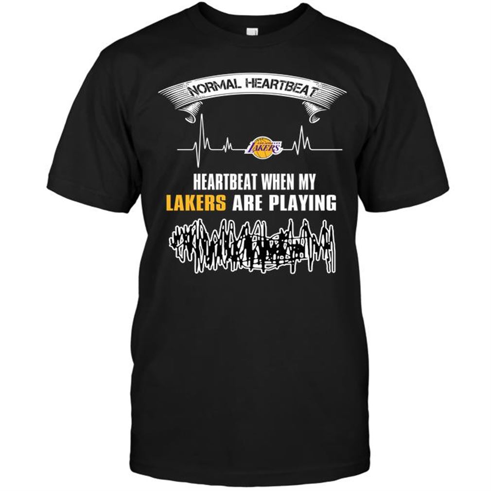 Nba Los Angeles Lakers Normal Heartbeat Heartbeat When My Los Angeles Lakers Are Playing Tee Hoodie V-neck Size Up To 5xl