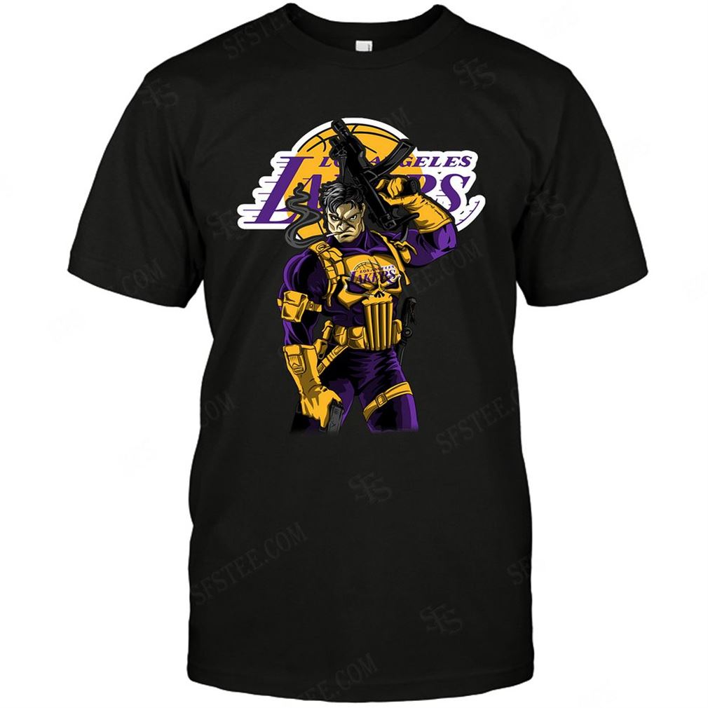 Nba Los Angeles Lakers Punisher Dc Marvel Jersey Superhero Avenger Shirts Hoodie V-neck Size Up To 5xl