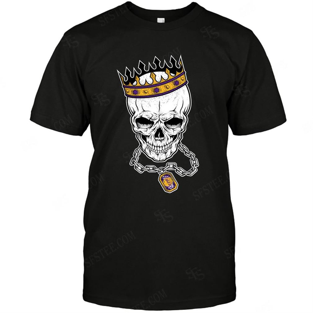 Nba Los Angeles Lakers Skull Rock With Crown Shirts Hoodie V-neck Size Up To 5xl