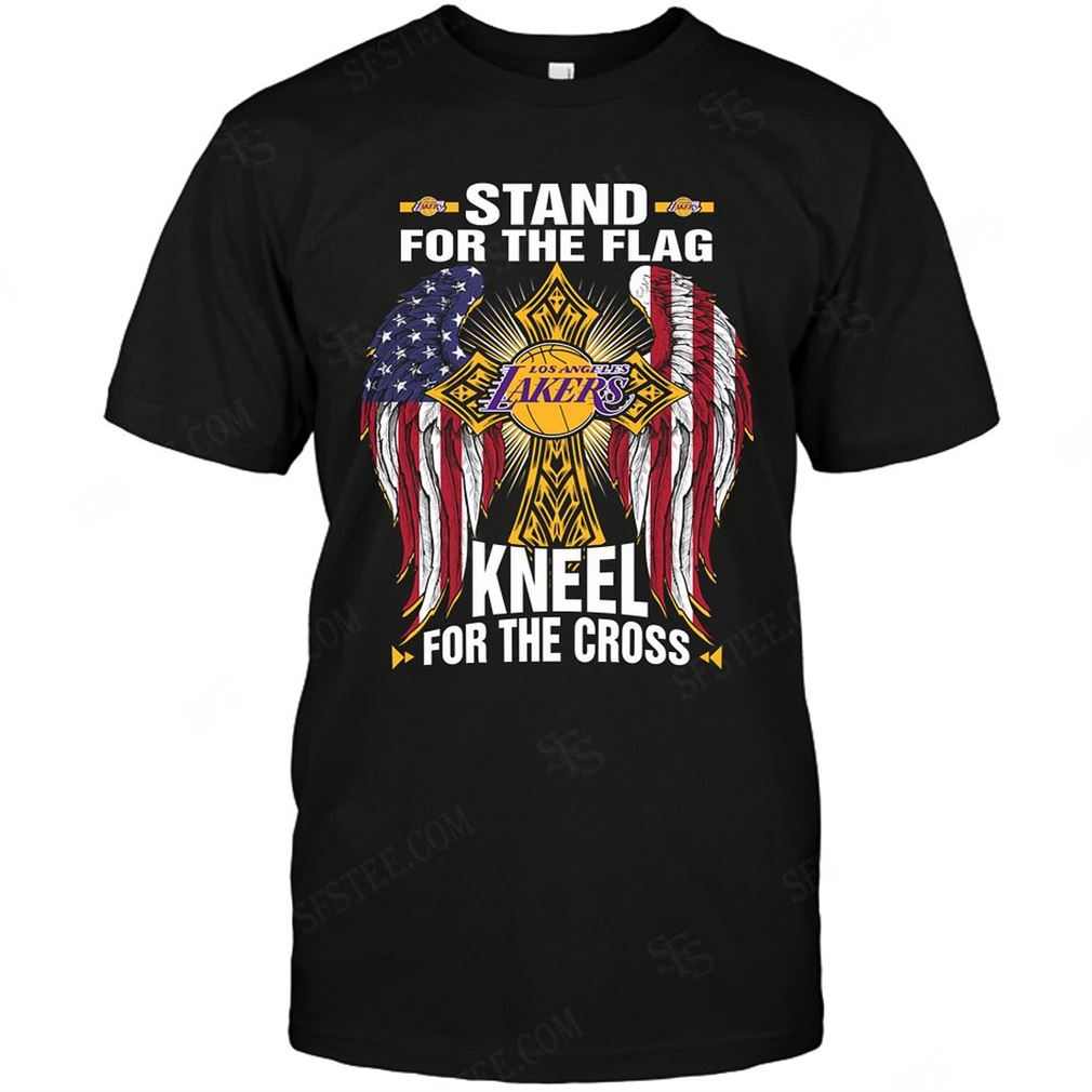 Nba Los Angeles Lakers Stand For The Flag Knee For The Cross Shirts Hoodie V-neck Size Up To 5xl