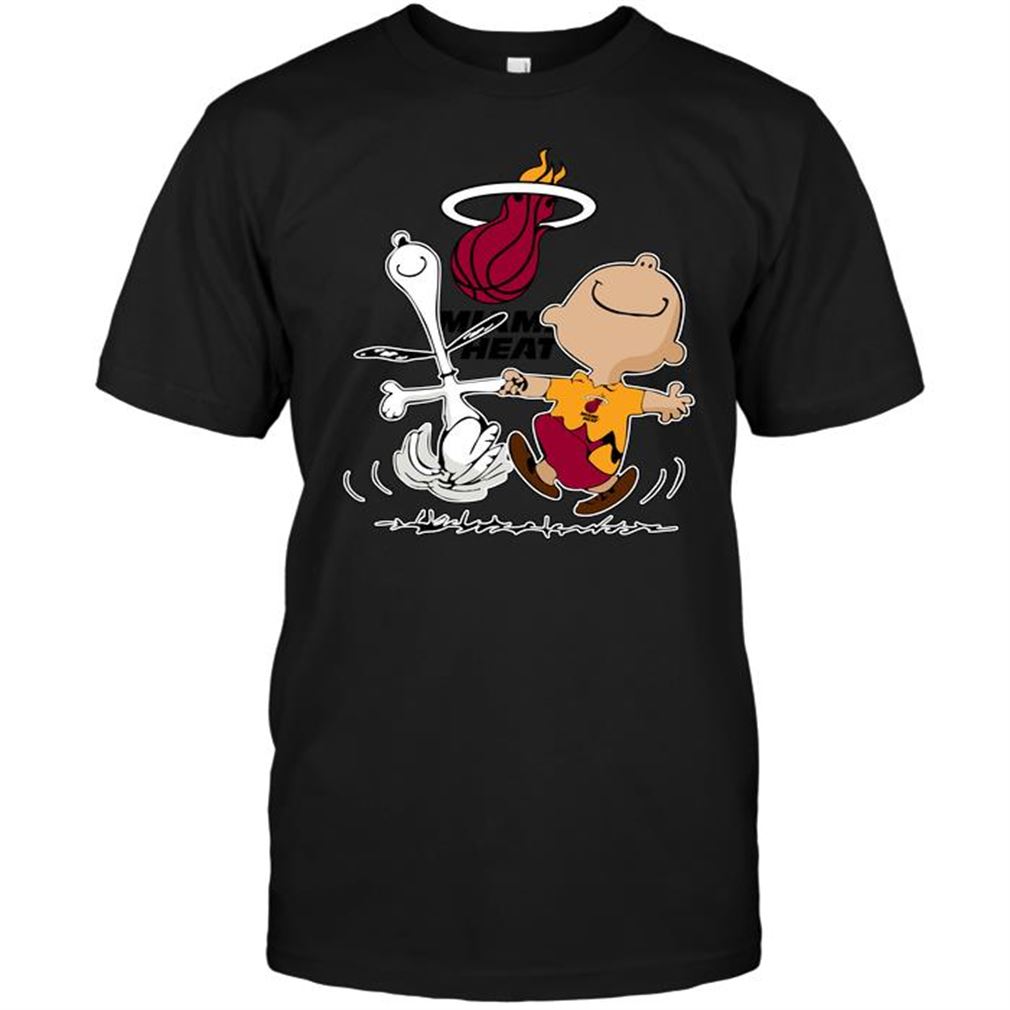 Nba Miami Heat Charlie Brown Snoopy Miami Heat T-shirt Hoodie Tank Top Size Up To 5xl