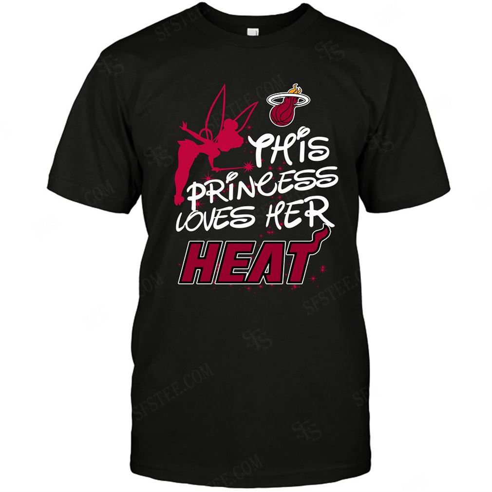 Nba Miami Heat Fairy Disney This Princess Loves Her Team T-shirt Hoodie Tank Top Size Up To 5xl