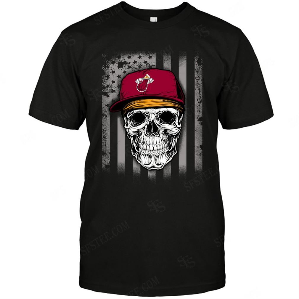 Nba Miami Heat Skull Rock With Hat Tshirt Hoodie Tank Top Size Up To 5xl