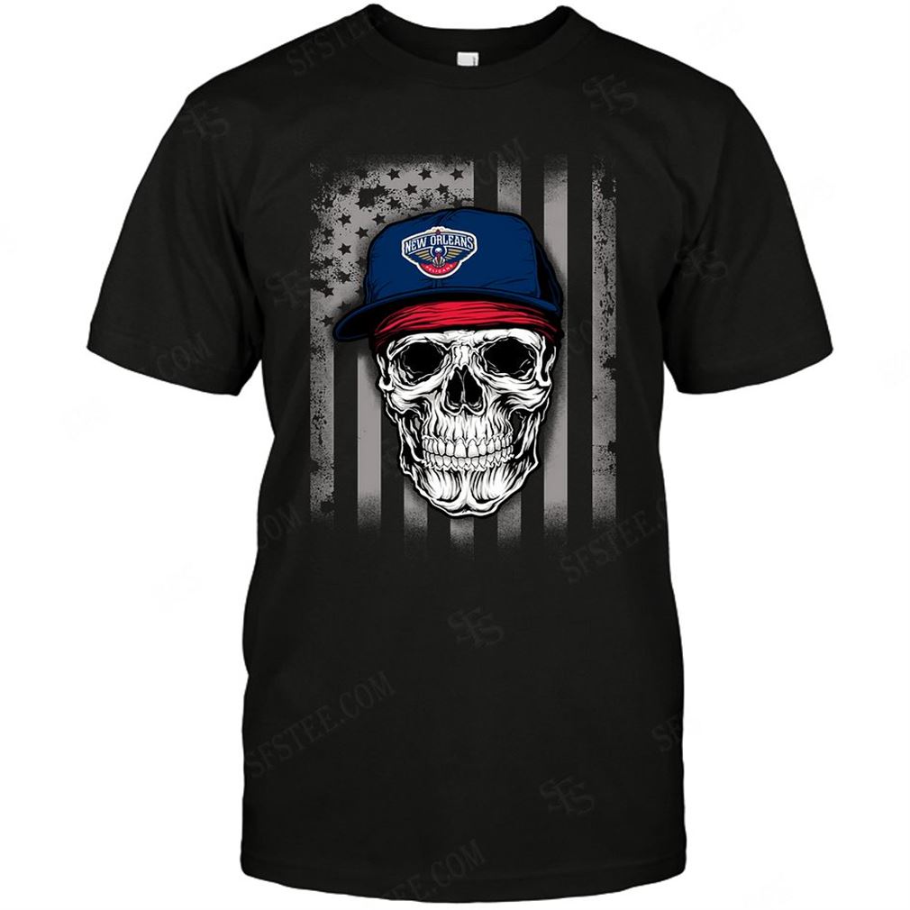 Nba New Orleans Pelicans Skull Rock With Hat T-shirt Hoodie V-neck Size Up To 5xl