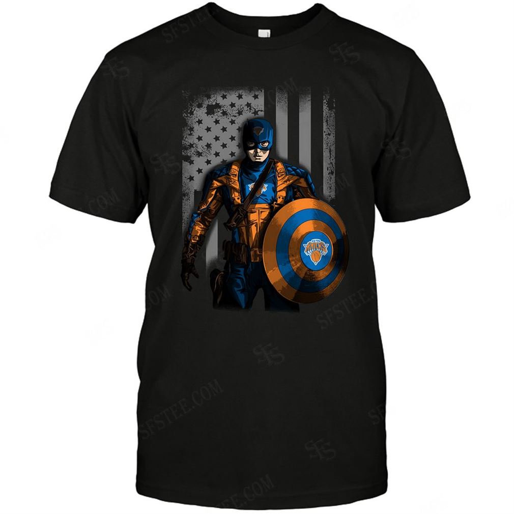 Nba New York Knicks Captain Flag Dc Marvel Jersey Superhero Avenger Shirt Hoodie Tank Top Size Up To 5xl