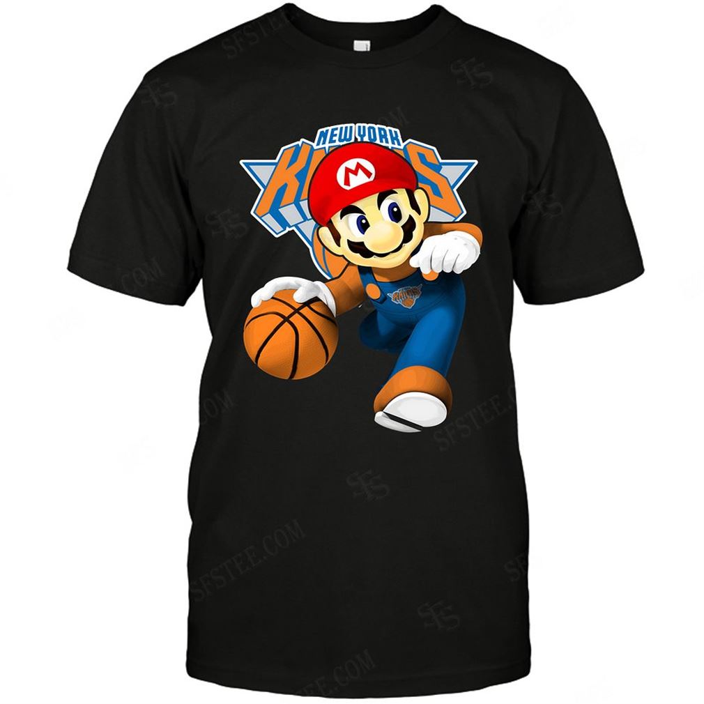 Nba New York Knicks Mario Nintendo T-shirt Hoodie Tank Top Size Up To 5xl