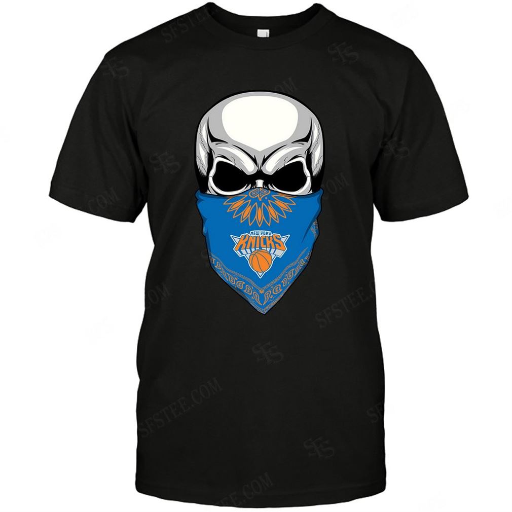 Nba New York Knicks Skull Rock With Mask Shirt Hoodie Tank Top Size Up To 5xl