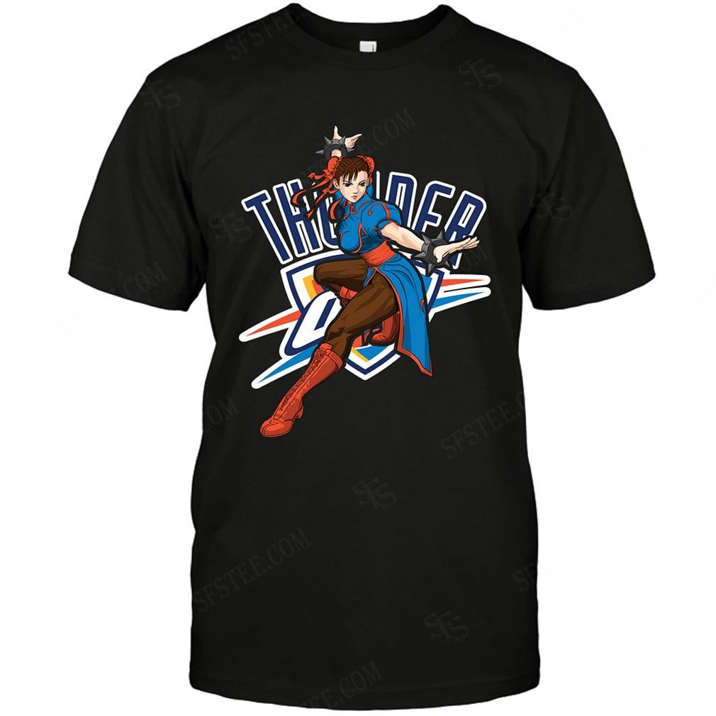 Nba Oklahoma City Thunder Chun Li Nintendo Street Fighter T-shirts Hoodie Vneck Size Up To 5xl