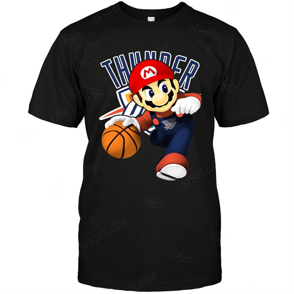 Nba Oklahoma City Thunder Mario Nintendo T-shirt Hoodie Vneck Size Up To 5xl