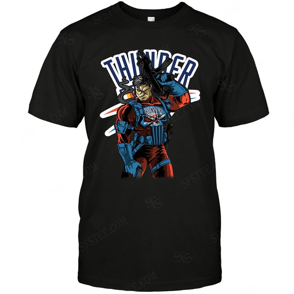 Nba Oklahoma City Thunder Punisher Dc Marvel Jersey Superhero Avenger T-shirt Hoodie Vneck Size Up To 5xl