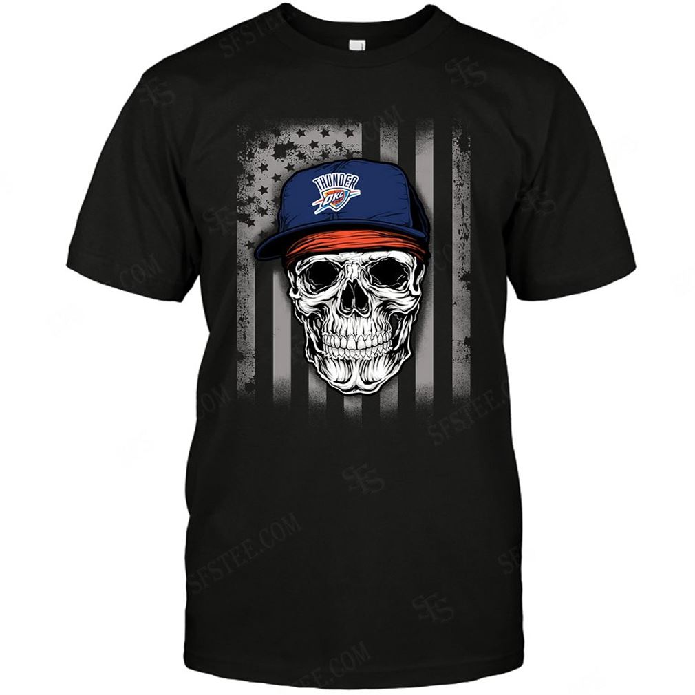 Nba Oklahoma City Thunder Skull Rock With Hat-shirts Hoodie Vneck Size Up To 5xl