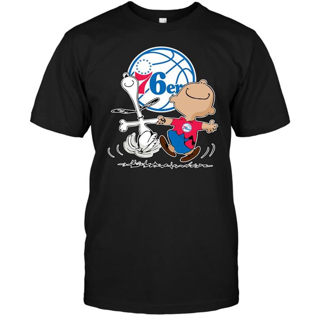 Nba Philadelphia 76ers Charlie Brown Snoopy Philadelphia 76ers Tee Hoodie Tank Top Size Up To 5xl