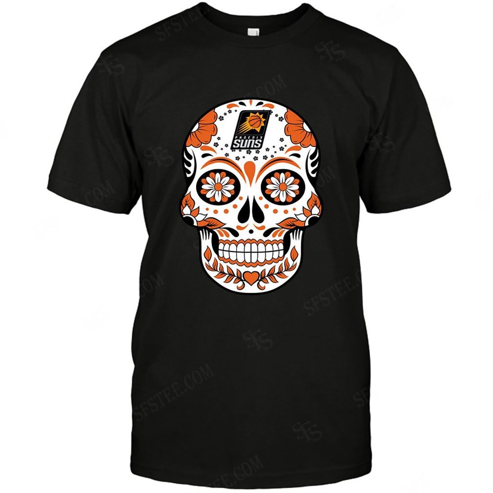 Nba Phoenix Suns Skull Rock With Flower Tshirt Hoodie V-neck Size Up To 5xl