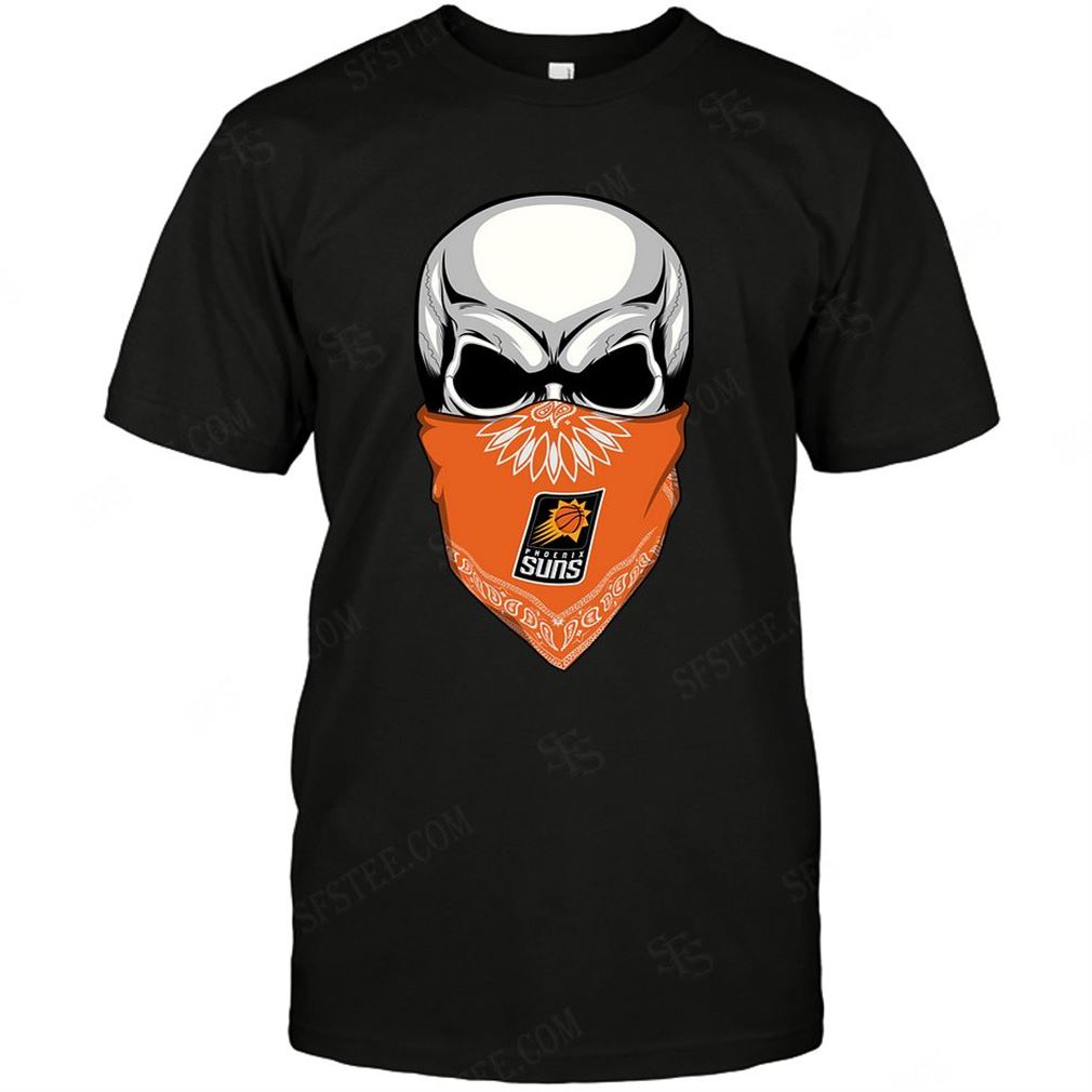 Nba Phoenix Suns Skull Rock With Mask T-shirt Hoodie V-neck Size Up To 5xl