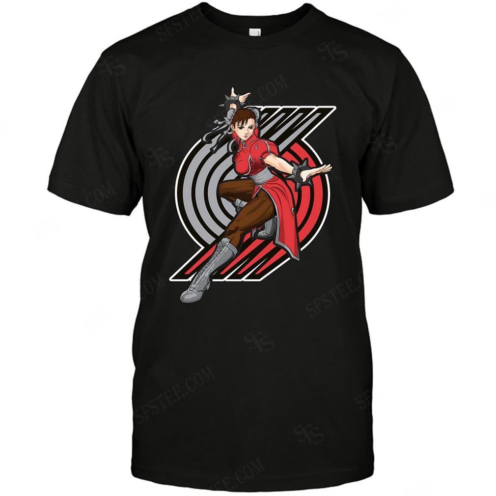 Nba Portland Trail Blazers Chun Li Nintendo Street Fighter T-shirt Hoodie Tank Top Size Up To 5xl