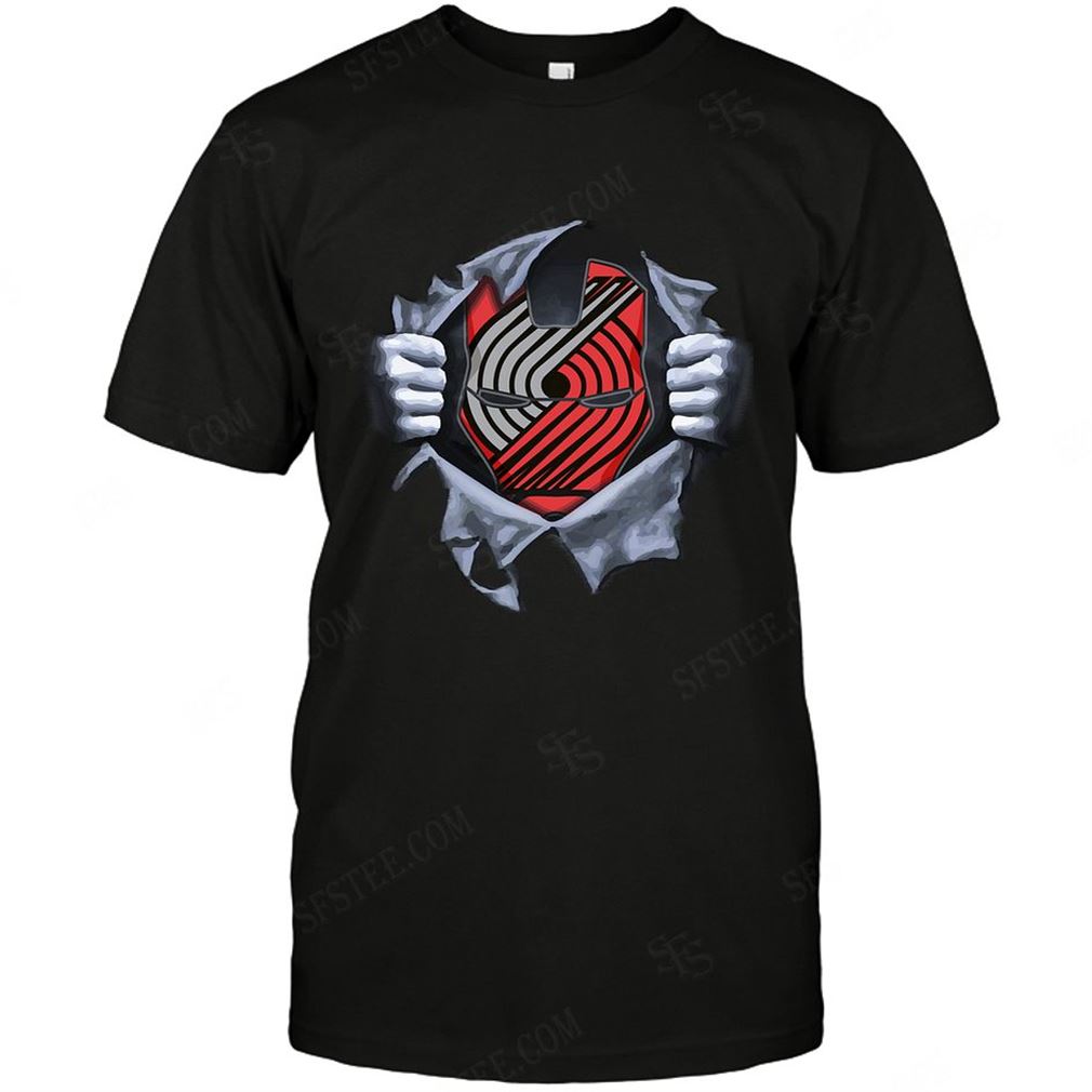 Nba Portland Trail Blazers Ironman Logo Dc Marvel Jersey Superhero Avenger T-shirts Hoodie Tank Top Size Up To 5xl